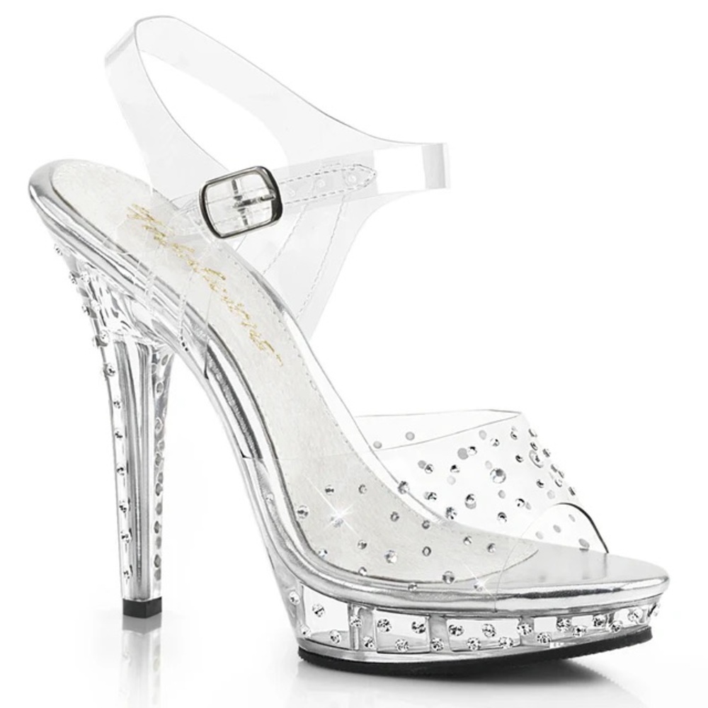 Brand New Crystal-Embellished Platform Heels